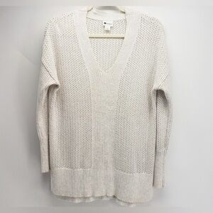UEC IVORY CREAM GREY STYLUS KNIT SWEATER SZ XL